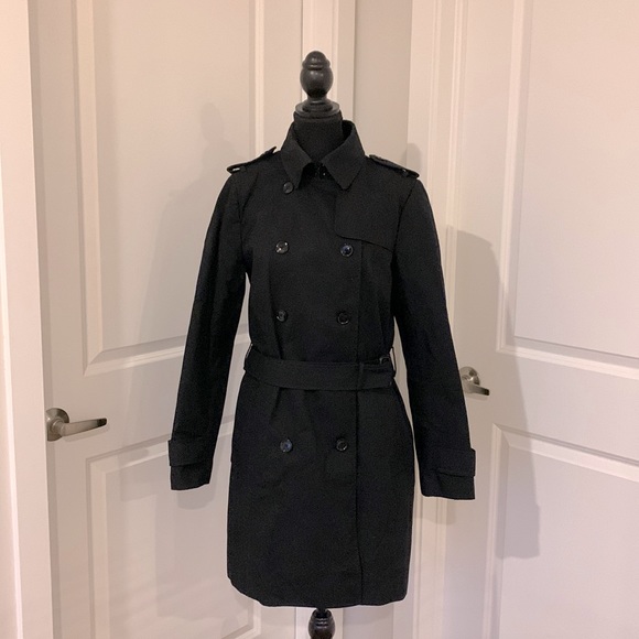Banana Republic Classic Black Trench NWOT - Picture 2 of 12